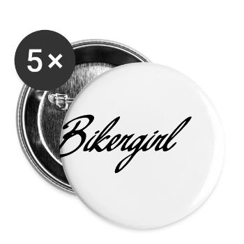 bikergirl - Buttons small 1''/25 mm (5-pack) - white - Front
