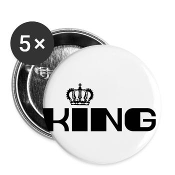 King Krone Partnerlook Male Mann - Buttons klein 25 mm (5er Pack) - Weiß - Vorne