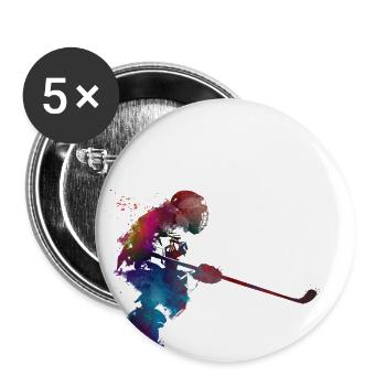 Kunsthockeysport - Buttons klein 25 mm (5er Pack) - Weiß - Vorne
