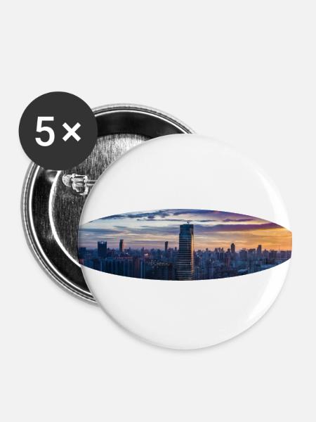 New York - Buttons klein 25 mm (5er Pack) - Weiß