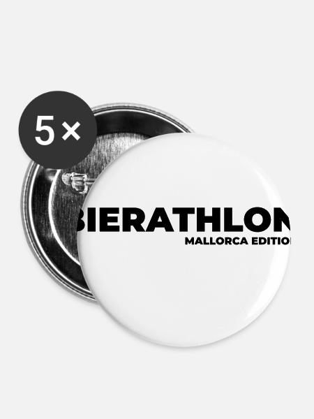 Bierathlon - Buttons klein 25 mm (5er Pack) - Weiß
