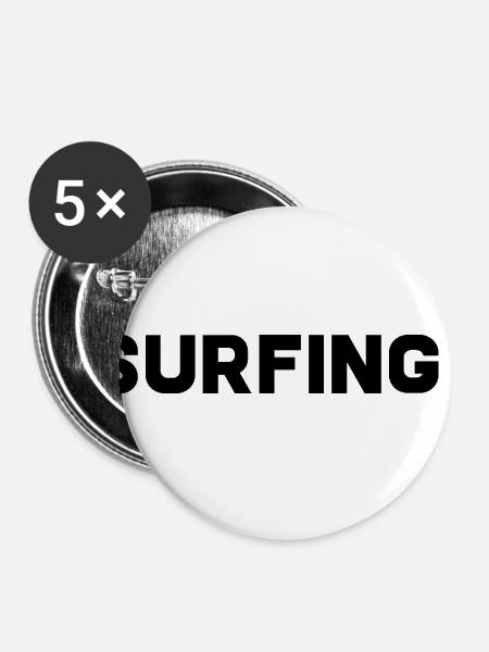 Surfing - Buttons klein 25 mm (5er Pack) - Weiß