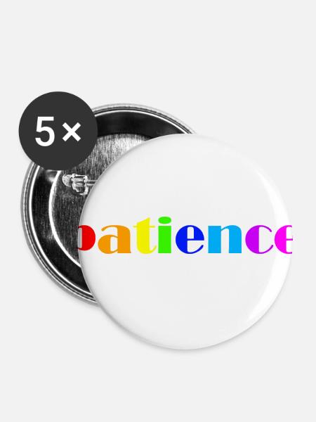 Patience - Buttons klein 25 mm (5er Pack) - Weiß