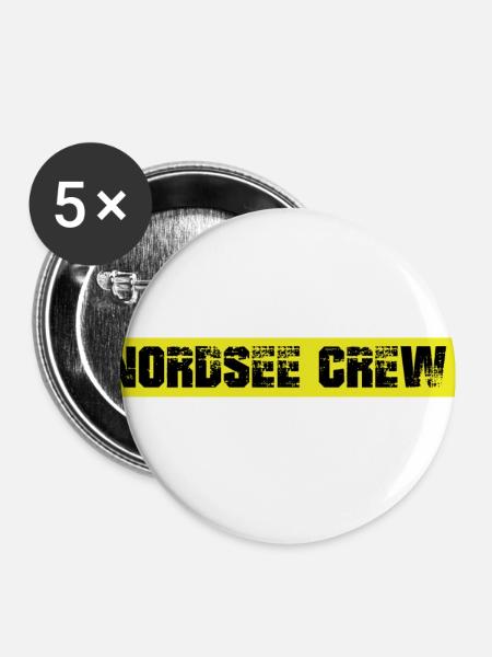 Nordsee Crew - Buttons klein 25 mm (5er Pack) - Weiß