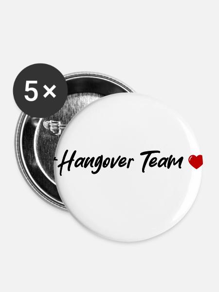 Hangover Team Herz - Buttons klein 25 mm (5er Pack) - Weiß