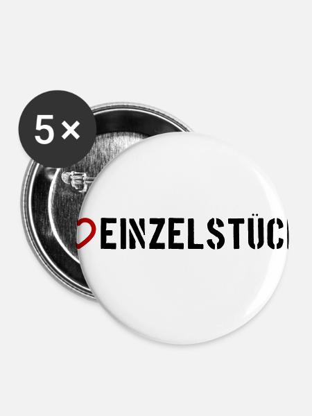 Einzelstück Herz - Buttons klein 25 mm (5er Pack) - Weiß