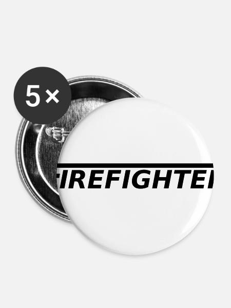 Firefighter LangesF - Buttons klein 25 mm (5er Pack) - Weiß