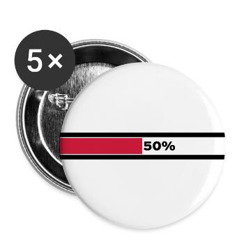50% Loading - Buttons klein 25 mm (5er Pack) - Weiß - Vorne