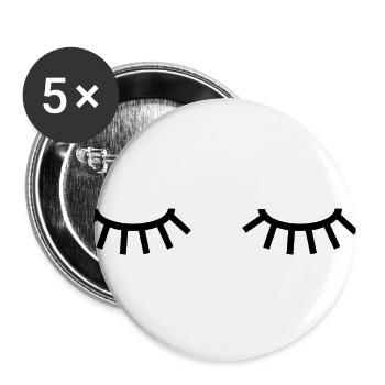 Closed Eyes - Buttons klein 25 mm (5er Pack) - Weiß - Vorne