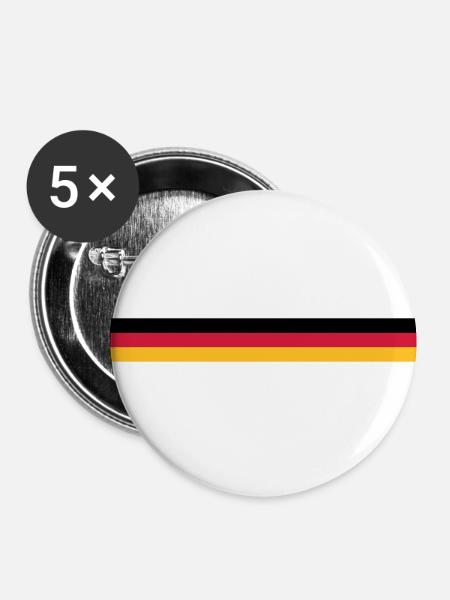 Deutschland - Buttons klein 25 mm (5er Pack) - Weiß