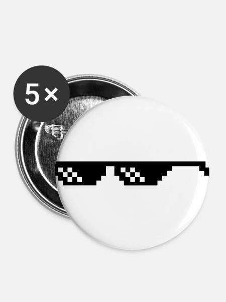 Thug Sunglasses (and your Face?) - Buttons klein 25 mm (5er Pack) - Weiß