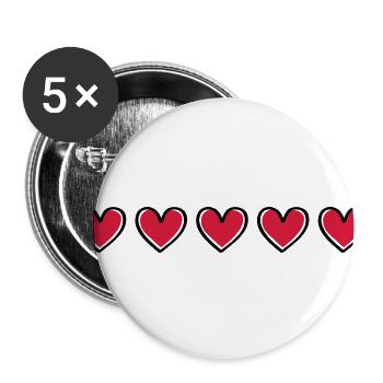 herzen symbol - Buttons klein 25 mm (5er Pack) - Weiß - Vorne