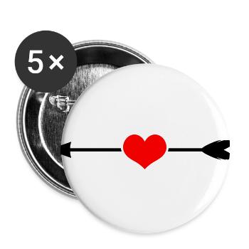Heart Right Arrow icon - Buttons small 1''/25 mm (5-pack) - white - Front