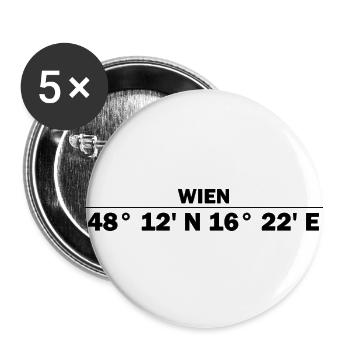 Vienna coordinates - Buttons small 1''/25 mm (5-pack) - white - Front