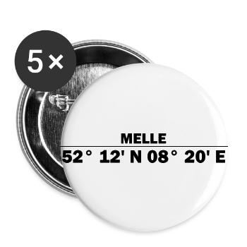 Coordonnées de Melle - Lot de 5 petits badges (25 mm) - blanc - Devant