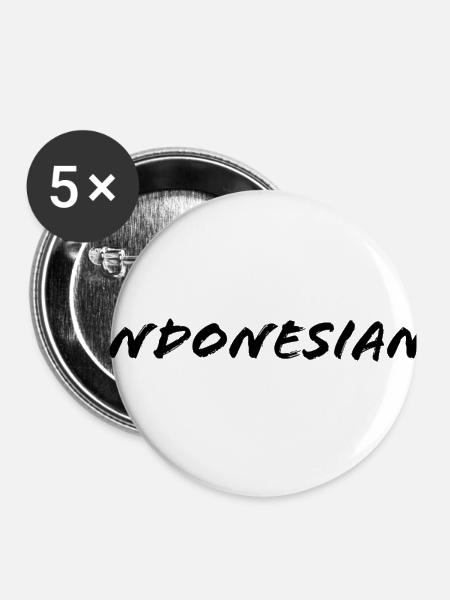 indonesisch - Buttons klein 25 mm (5er Pack) - Weiß