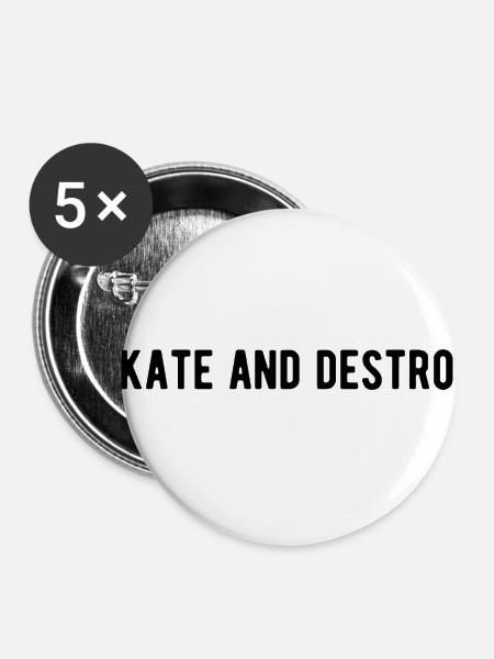Skate and destroy - Buttons klein 25 mm (5er Pack) - Weiß