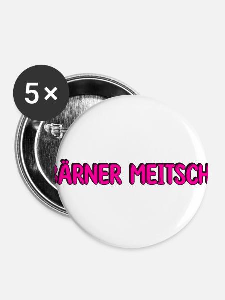 Bärner Meitschi ( Berner Mädchen) - Buttons klein 25 mm (5er Pack) - Weiß