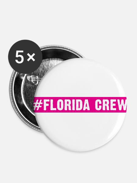 Florida Crew - Buttons klein 25 mm (5er Pack) - Weiß