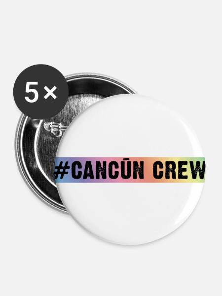 Cancun Crew - Buttons klein 25 mm (5er Pack) - Weiß