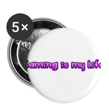 Gaming is my Life - Buttons klein 25 mm (5er Pack) - Weiß - Vorne