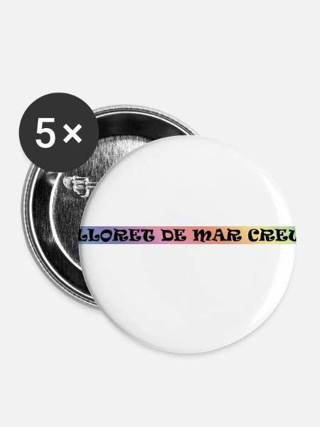 Lloret De Mar Crew - Buttons klein 25 mm (5er Pack) - Weiß