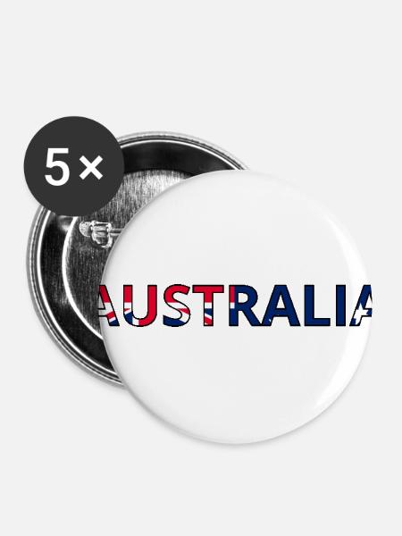 Australien Flagge - Buttons klein 25 mm (5er Pack) - Weiß