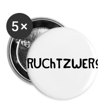 Fruchtzwerg - Buttons klein 25 mm (5er Pack) - Weiß - Vorne