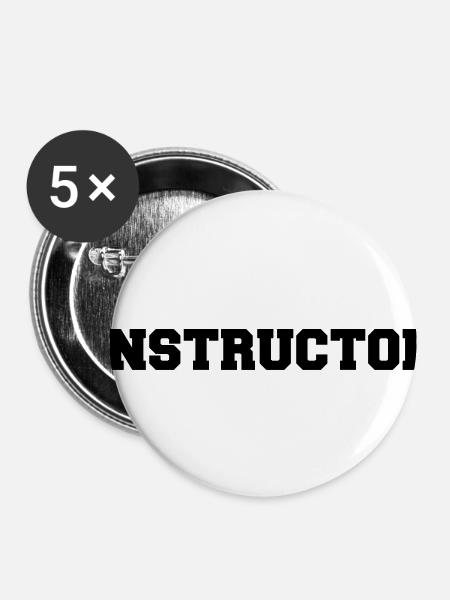Instructor - Buttons klein 25 mm (5er Pack) - Weiß
