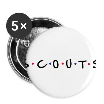 Scouts - Lot de 5 petits badges (25 mm) - blanc - Devant