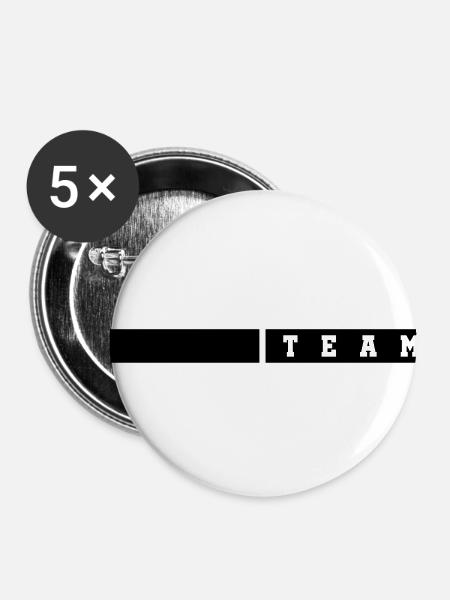 team linie - Buttons klein 25 mm (5er Pack) - Weiß