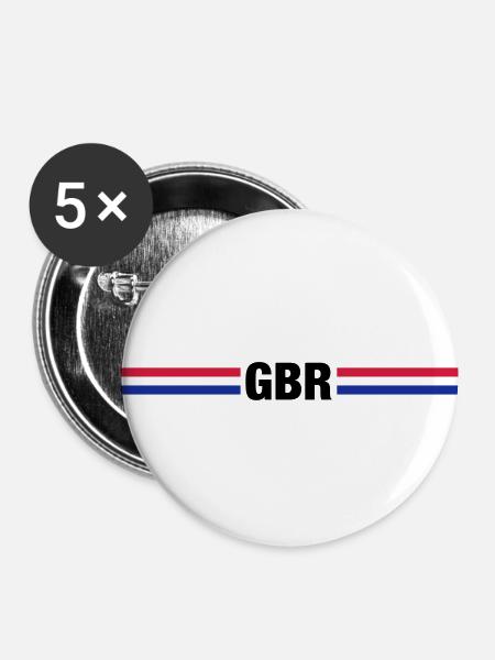 Vintage Great Britain Running Vest - GBR - Buttons small 1''/25 mm (5-pack) - white