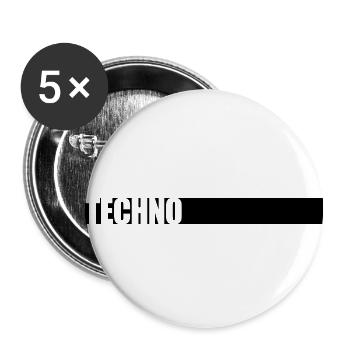 Music Techno Logo - Lot de 5 petits badges (25 mm) - blanc - Devant