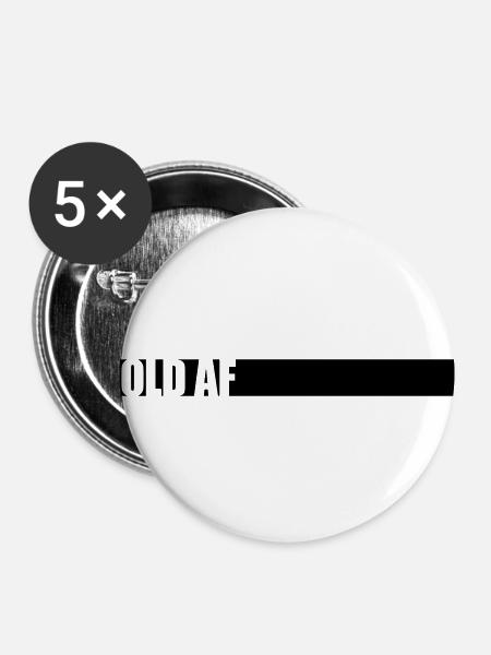 old AF Text Logo - Buttons klein 25 mm (5er Pack) - Weiß