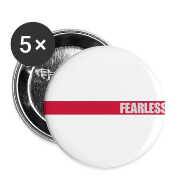 fearless Text Quote Design - Buttons small 1''/25 mm (5-pack) - white - Front