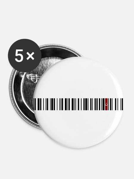 Kırıkkale - Buttons klein 25 mm (5er Pack) - Weiß