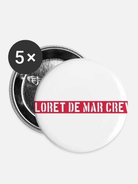 Lloret De Mar Crew - Buttons klein 25 mm (5er Pack) - Weiß