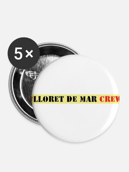 Lloret De Mar Crew - Buttons klein 25 mm (5er Pack) - Weiß
