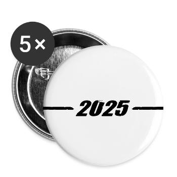 2025 - Buttons klein 25 mm (5er Pack) - Weiß - Vorne