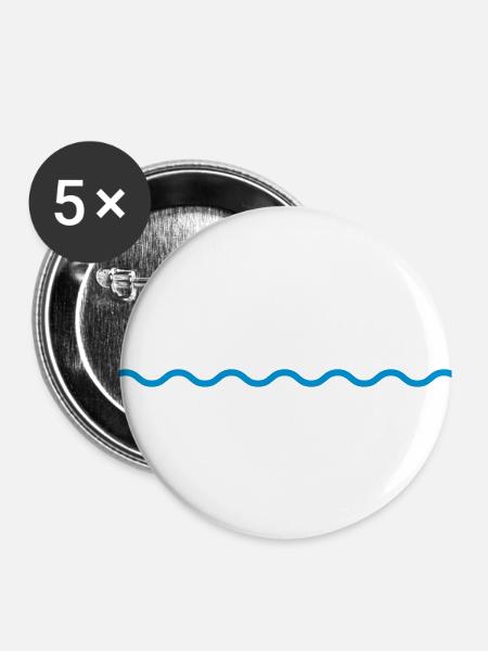 Water - Buttons klein 25 mm (5er Pack) - Weiß