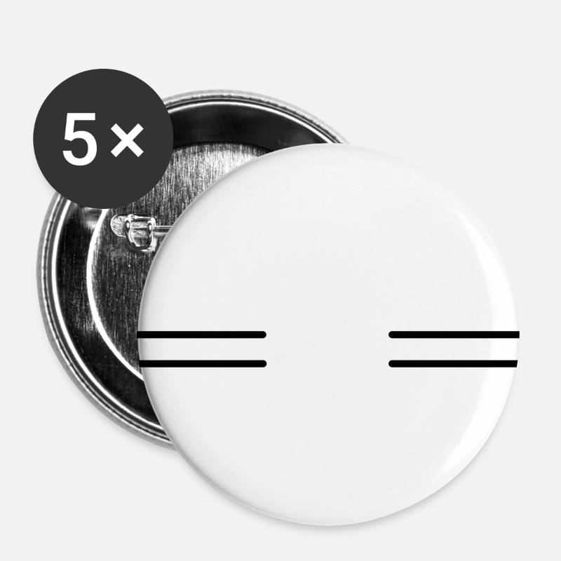 Two double lines - Buttons small 1''/25 mm (5-pack) - white