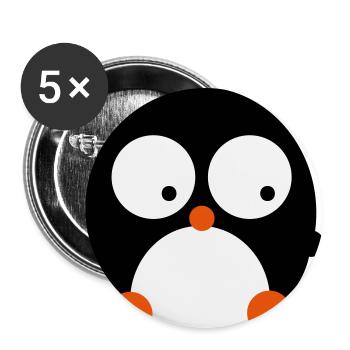 sweet penguin - penguin chick - pingouin douce - - Lot de 5 petits badges (25 mm) - blanc - Devant