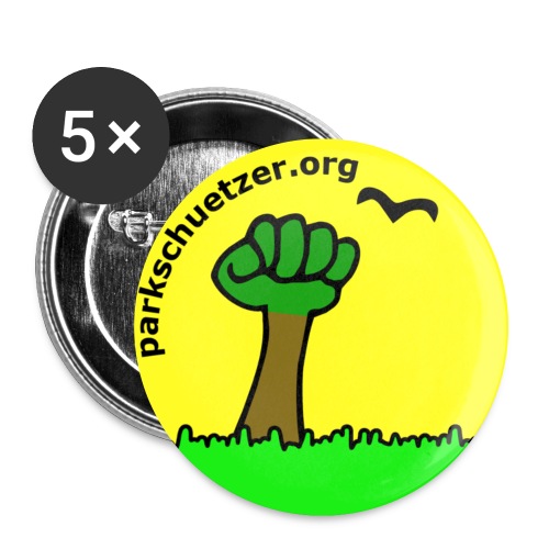 Watschenbaum rund gelb - Buttons klein 25 mm (5er Pack)