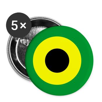 Jamaika Jamaica Reggae & Ska Mod Target - Lot de 5 petits badges (25 mm) - blanc - Devant