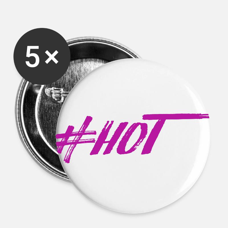#HOT - Buttons small 1''/25 mm (5-pack) - white