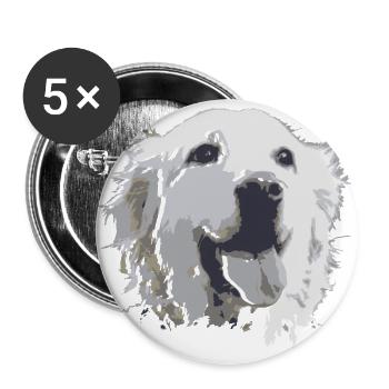Creative drawing Golden Retriever - Buttons small 1''/25 mm (5-pack) - white - Front