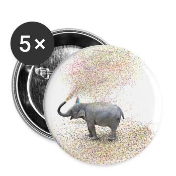 elephant - Buttons small 1''/25 mm (5-pack) - white - Front