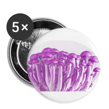 Purple Mushrooms - Buttons small 1''/25 mm (5-pack) - white - Front