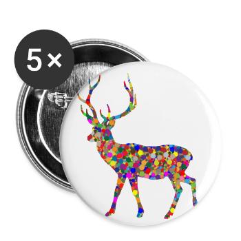 deer - Buttons small 1''/25 mm (5-pack) - white - Front
