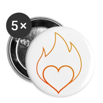 heart - Buttons small 1''/25 mm (5-pack) - white - Front